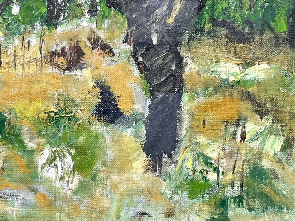 市村一 Hajime Ichimura 「早春」 1972年 油彩 油絵 風景画 絵画 洋画家 額装品 ●