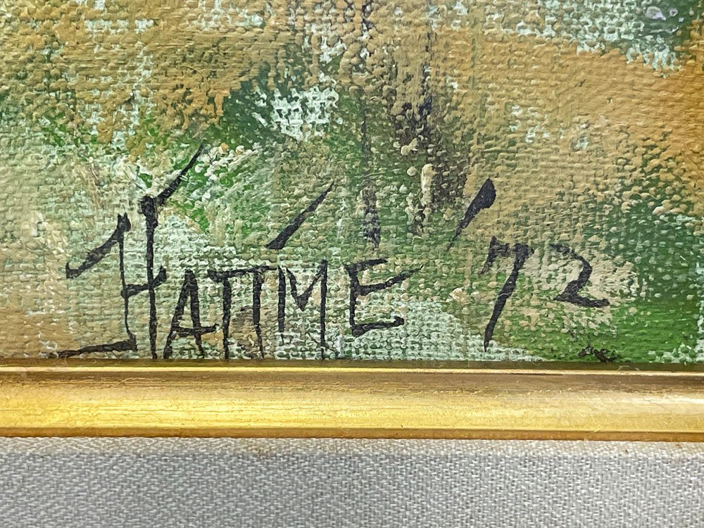 市村一 Hajime Ichimura 「早春」 1972年 油彩 油絵 風景画 絵画 洋画家 額装品 ●