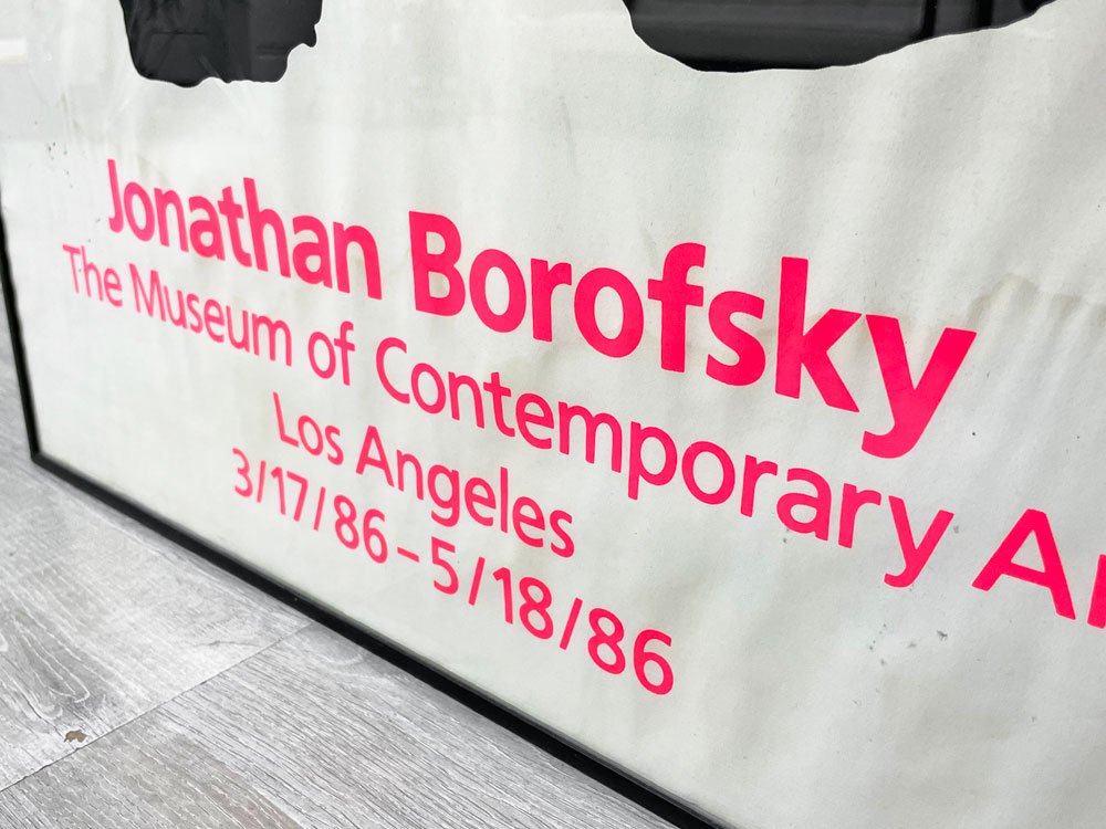 ジョナサンボロフスキー Jonathan Borofsky ブリーフケースを持つ人 ポスター 額装品 大型 2907882 コンセプチュアル ポップ 1986年 ビンテージ 希少 ●