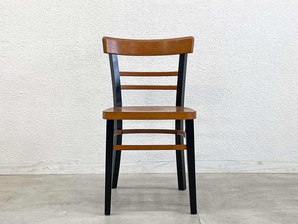 ビンテージ Vintage カフェチェア Cafe chair ビストロチェアモチーフ ダイニングチェア ナチュラル × ブラックペイント ヨーロピアンビンテージ 〓