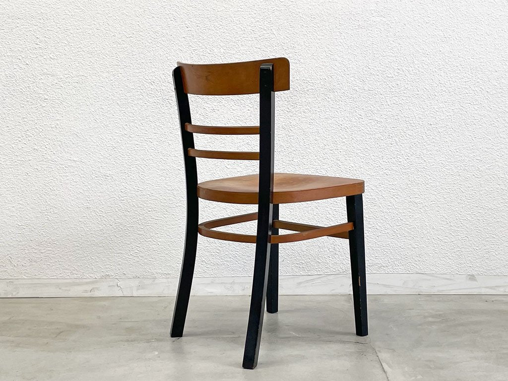 ビンテージ Vintage カフェチェア Cafe chair ビストロチェアモチーフ ダイニングチェア ナチュラル × ブラックペイント ヨーロピアンビンテージ 〓