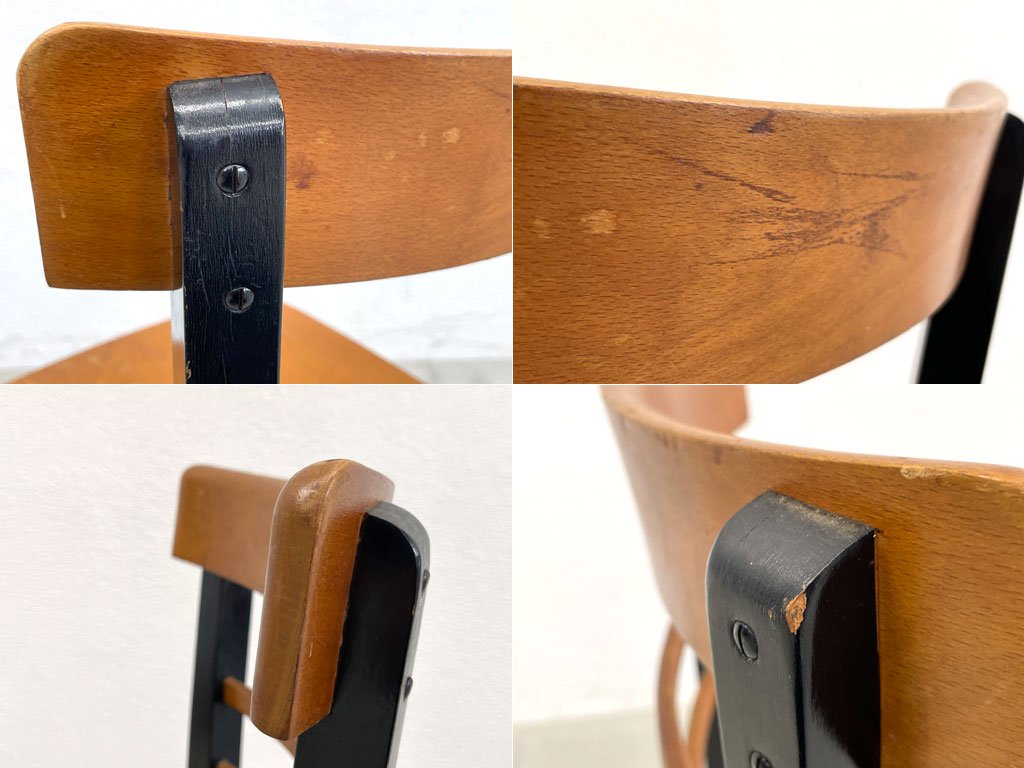 ビンテージ Vintage カフェチェア Cafe chair ビストロチェアモチーフ ダイニングチェア ナチュラル × ブラックペイント ヨーロピアンビンテージ 〓