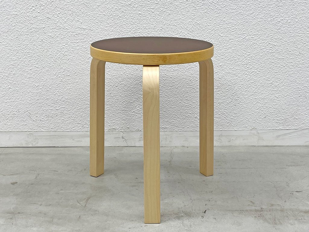 アルテック artek スツール60 Stool60 80周年記念モデル スツール 3本脚 リノリウム scope別注 アルヴァ・アアルト 箱付 コーヒー フィンランド 〓