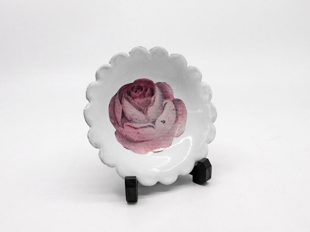 アスティエ・ド・ヴィラット Astier de Villatte ジョン・デリアン JOHN DERIAN ローズ Rose ソーサー 13.5cm 小皿 フランス シャビーシック ●