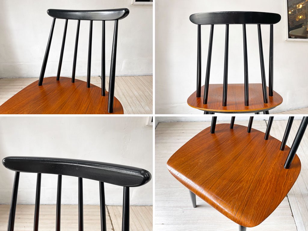 EDSBY VERKEN ファネットチェア Fanett chair イルマリ・タピオヴァーラ ダイニングチェア チーク材座面 ブラックペイント スウェーデン製 北欧ビンテージ ★