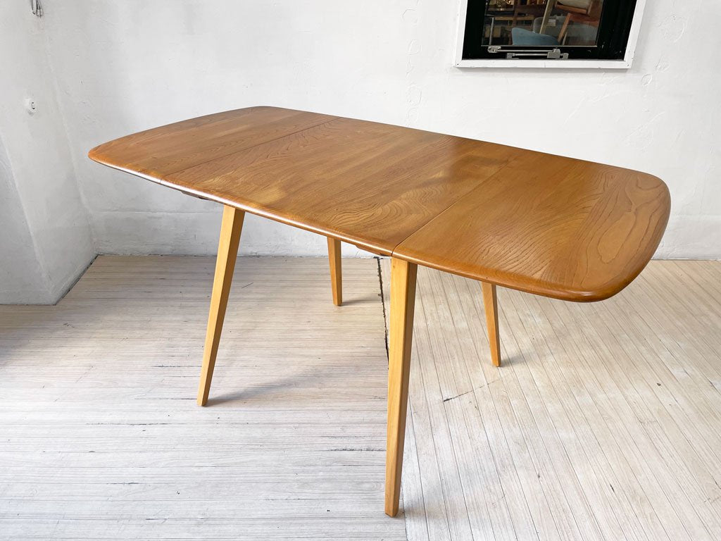 アーコール Ercol ドロップリーフテーブル バタフライテーブル ダイニングテーブル エルム材 ビーチ材 UKビンテージ 英国家具 ★