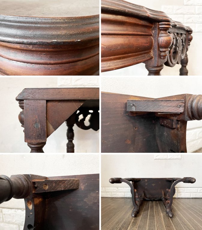 UKビンテージ Vintage コンソールテーブル サイドテーブル W60cm 透かし彫り 英国アンティーク ◎