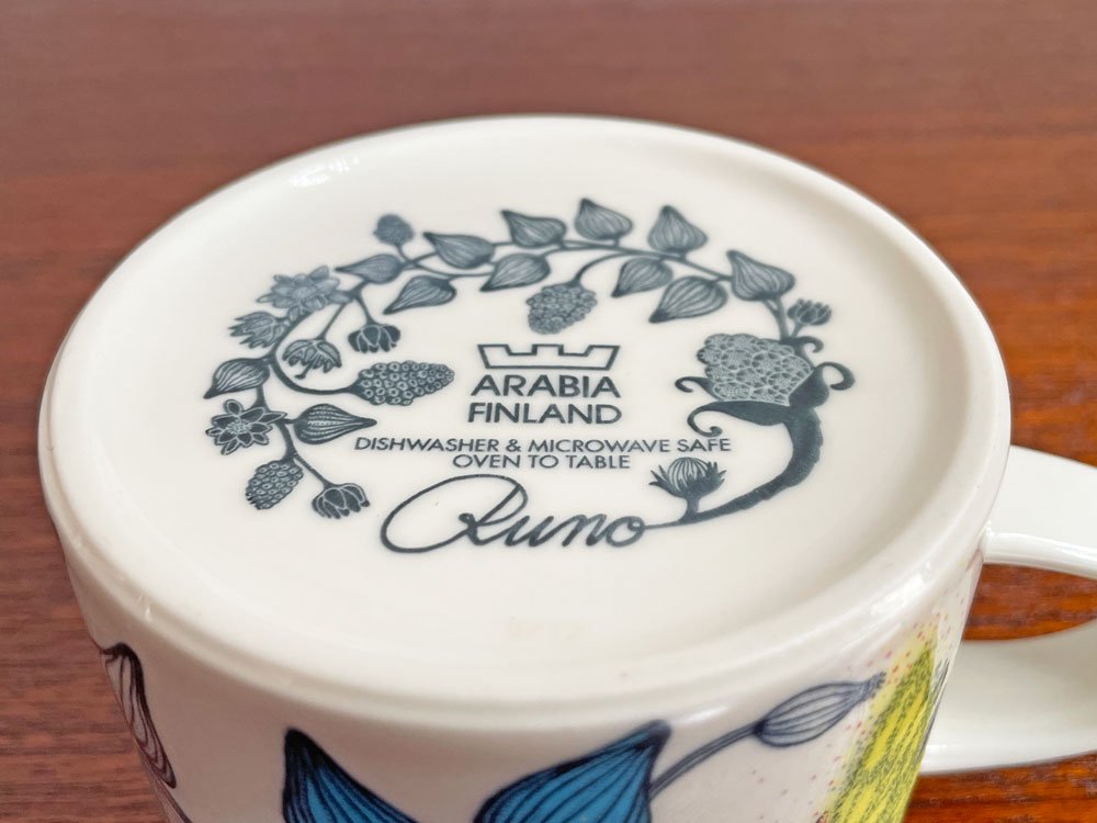 アラビア ARBIA ルノ Runo バタフライ Neitoperho ティーカップ ヘイニリータフフタ 280ml 廃盤 王冠マーク 北欧食器 A ♪