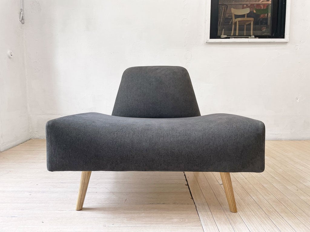 イデー IDEE アーオ ソファ AO SOFA 1Pソファ パーソナルチェア ファブリック チャコール オーク材 岡嶌要  ★