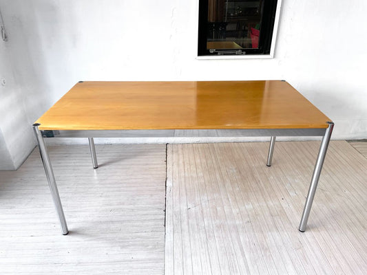 USMハラー USM Haller モジュラーファニチャー Modular Furniture ハラーテーブル ワークデスク ナチュラルウッド ビーチ材 W150cm 高さ調節機能付 ★