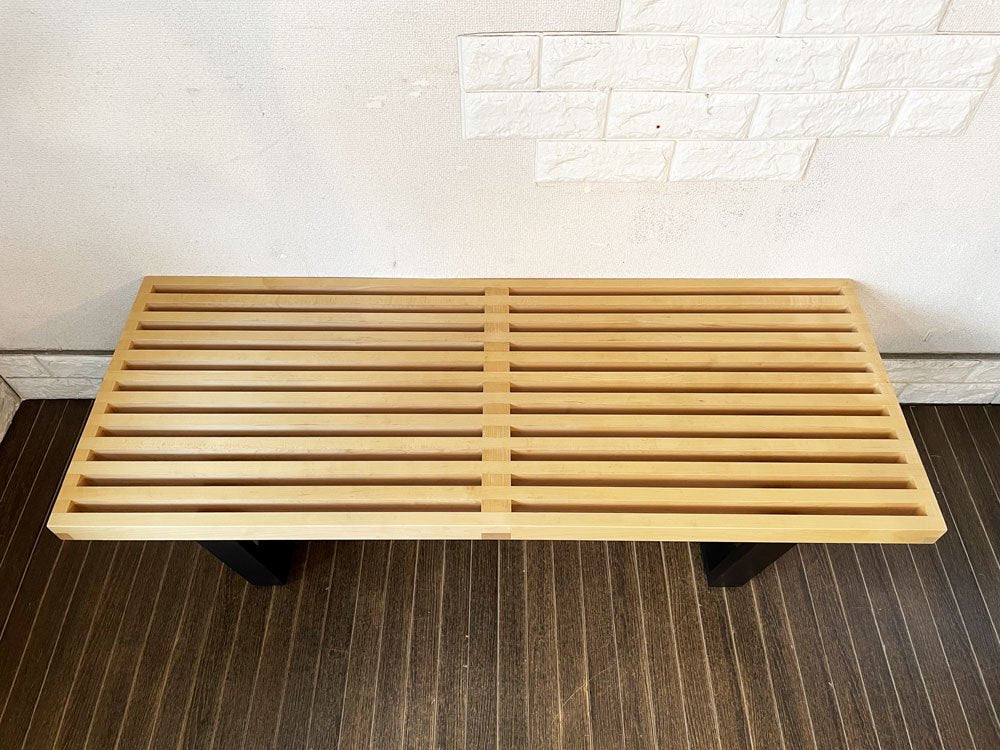 ハーマンミラー Herman Miller プラットフォームベンチ Platform Bench メープル材 W122cm ジョージネルソン ミッドセンチュリー 定価￥240,900- ◎