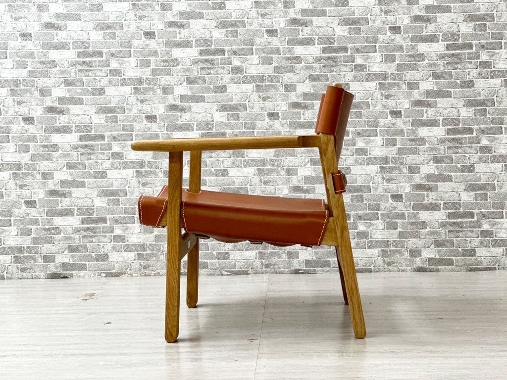 フレデリシア FREDERICIA スパニッシュチェア The Spanish Chair 2226 オーク無垢材 ボーエ・モーエンセン デンマーク 北欧家具 本革 牛革 レザー新品張替済 ●