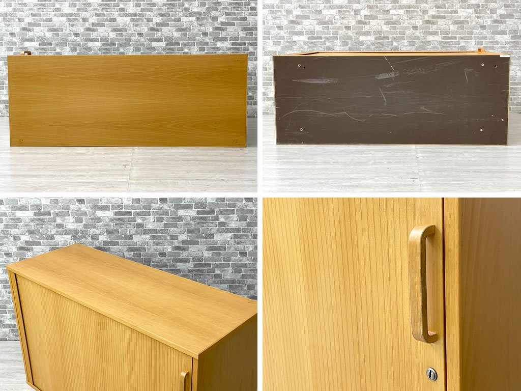 ラボファ Labofa 木製キャビネット ストレージ 蛇腹扉 デンマーク製 鍵なし 台座なし W116cm 北欧家具 C ●