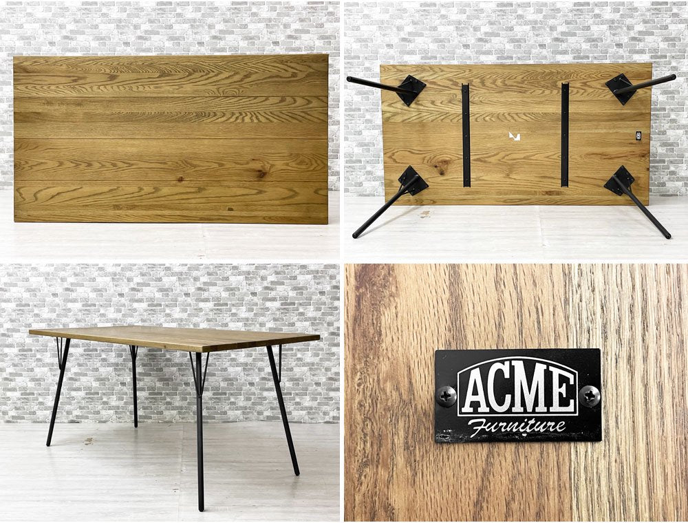 アクメファニチャー ACME Furniture グランビュー GRANDVIEW ダイニングテーブル オーク無垢材 スチール Mサイズ インダストリアル W150cm 定価￥91,300- ●