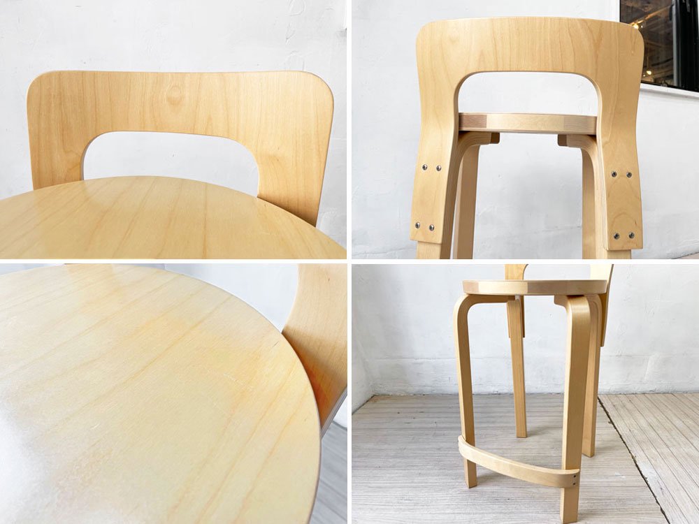 アルテック artek ハイチェア K65 HIGH CHAIR K65 バーチ材 カウンターチェア バーチェア ハイスツール ナチュラル アルヴァ・アアルト フィンランド 北欧家具 ★