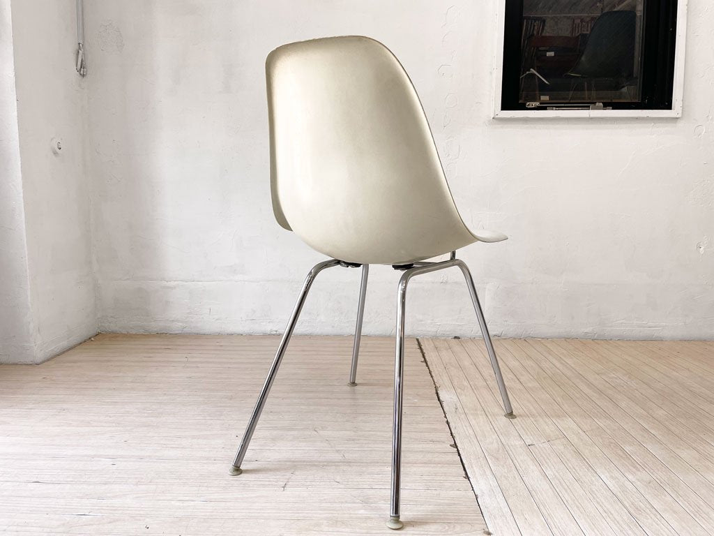 ハーマンミラー Herman Miller サイドシェルチェア セカンド 2nd ビンテージ FRP製 ホワイト Hベース ウォールガード C&R イームズ ミッドセンチュリー ★