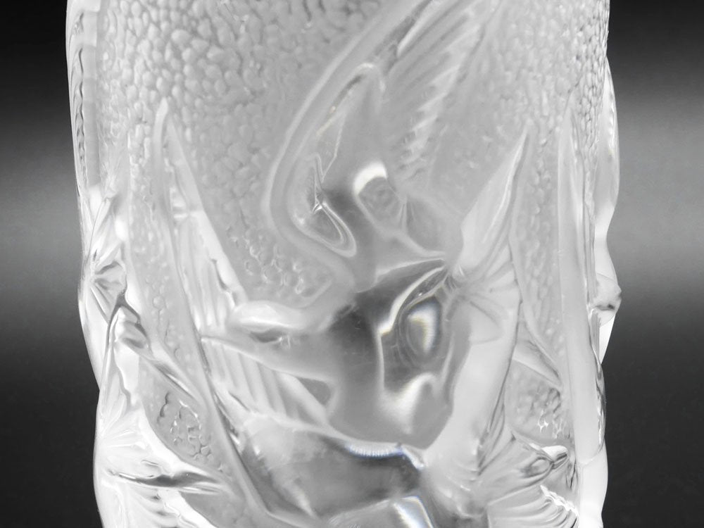 ラリック LALIQUE イロンデル ツバメ クリスタル タンブラー グラス 2客セット 箱付き 未使用保管品 ●