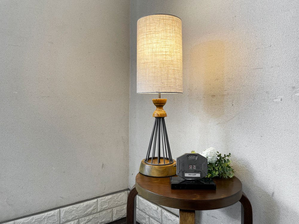 アクメファニチャー ACME Furniture ベゼル BETHEL TABLE LAMP テーブルランプ Sサイズ パイン材 布シェード USビンテージスタイル 定価￥23,100- ◎