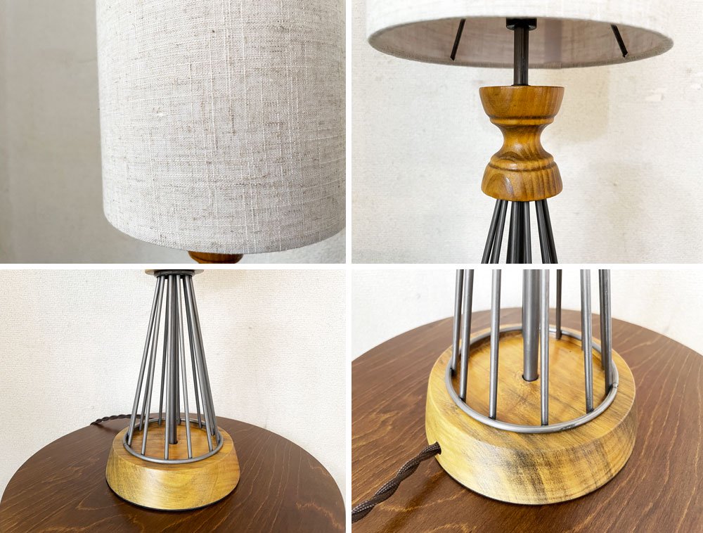 アクメファニチャー ACME Furniture ベゼル BETHEL TABLE LAMP テーブルランプ Sサイズ パイン材 布シェード USビンテージスタイル 定価￥23,100- ◎