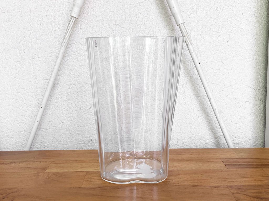 イッタラ iittala アルヴァ・アアルト Alvar Aalto コレクション ベース 270mm クリア 箱付き 美品 B ◇