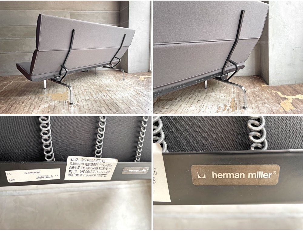 ハーマンミラー Herman Miller イームズソファ コンパクト 3Pソファ 3人掛けソファ グレー C&R. イームズ MoMA 参考価格\1,083,500-♪