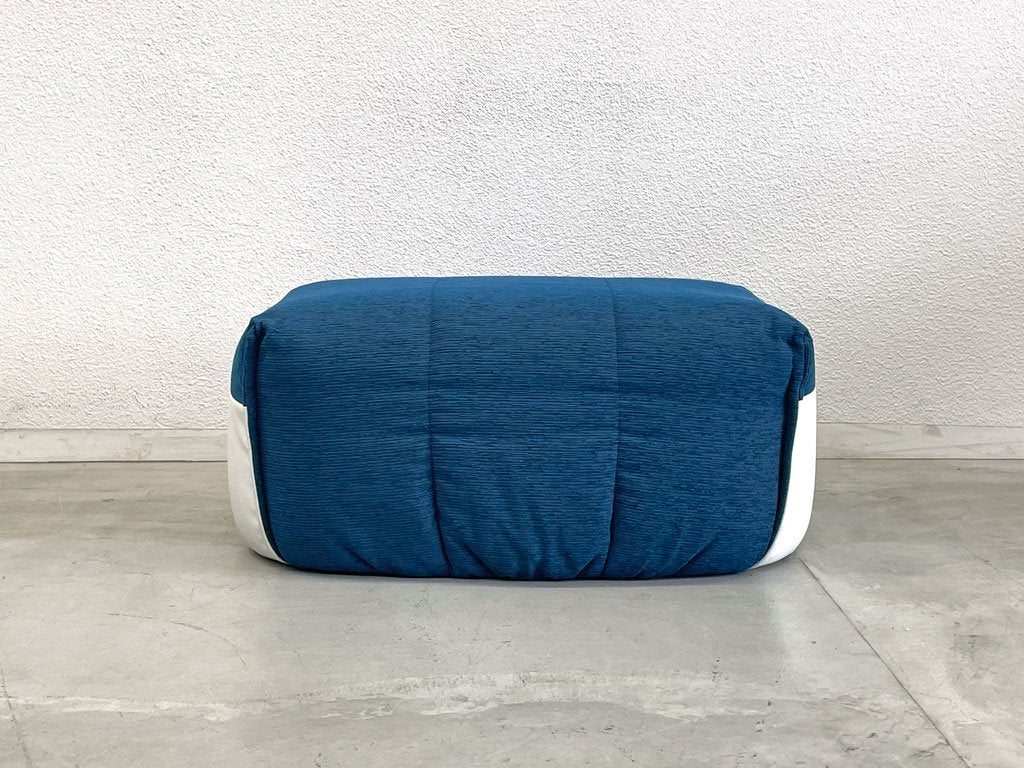 リーンロゼ ligne roset ブリガンタン BRIGANTIN パフ オットマン ファブリック × ホワイトレザー コンビ張り ミッシェル・デュカロワ フレンチモダン 〓