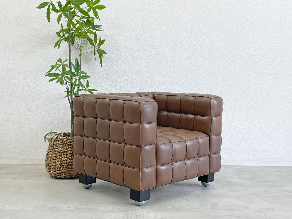 ヴィットマン WITTMANN Austria クーブス KUBUS 1シーター ソファ ヨゼフ・ホフマン Josef Hoffmann 8012 armchair 総本革 モダンデザイン 〓