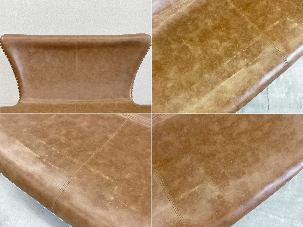 カレデザイン KARE Design マイアミ Miami Sofa 2シーターソファ PUレザー×Copper カッパーペイントレッグ ドイツ 定価 約20万 〓