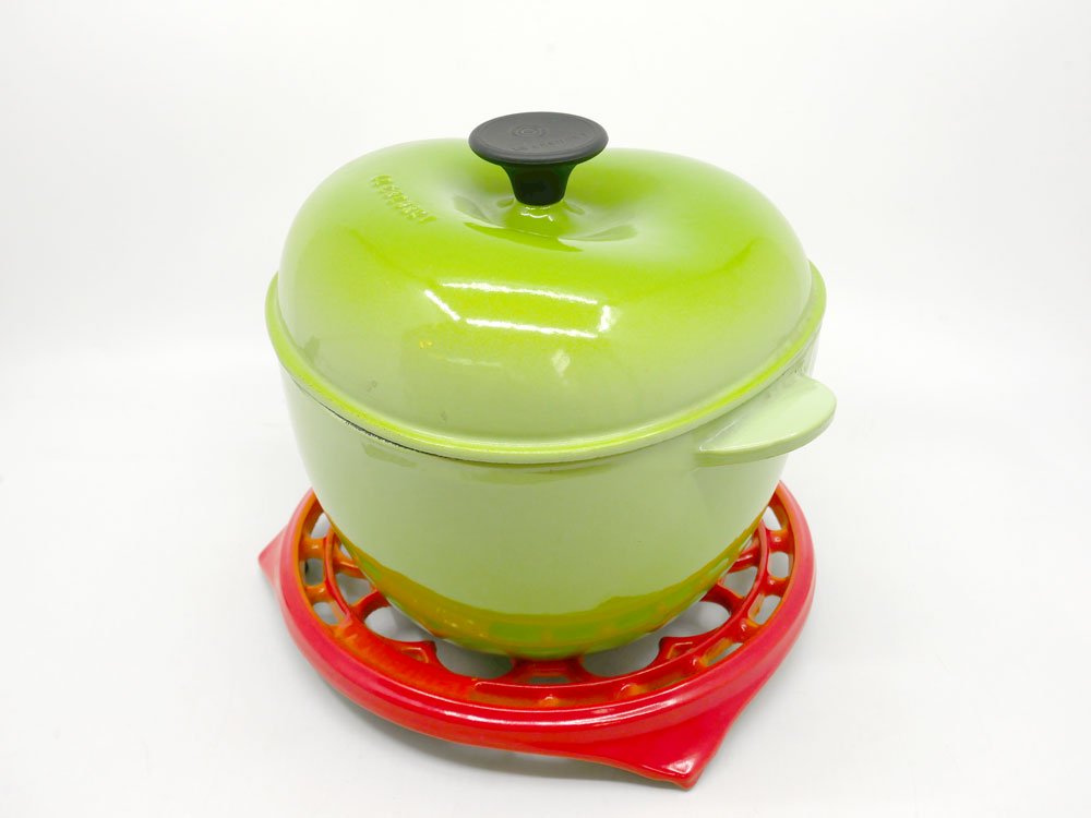 ルクルーゼ LE CREUSET ラウンドトリベット オレンジ Φ22cm 鍋敷き 鋳物 フランス 廃番 ●