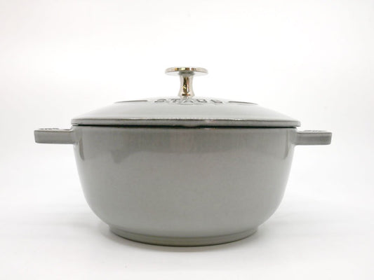 ストウブ staub ワナベ Wa-NABE Mサイズ グレー キャセロール 両手鍋 IH対応 フランス製 箱付き 美品 ●