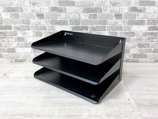 ビスレー BISLEY レターラック LETTER RACK 3段 ブラック 分別棚 仕分棚 壁掛け可 オフィス家具 英国 ●