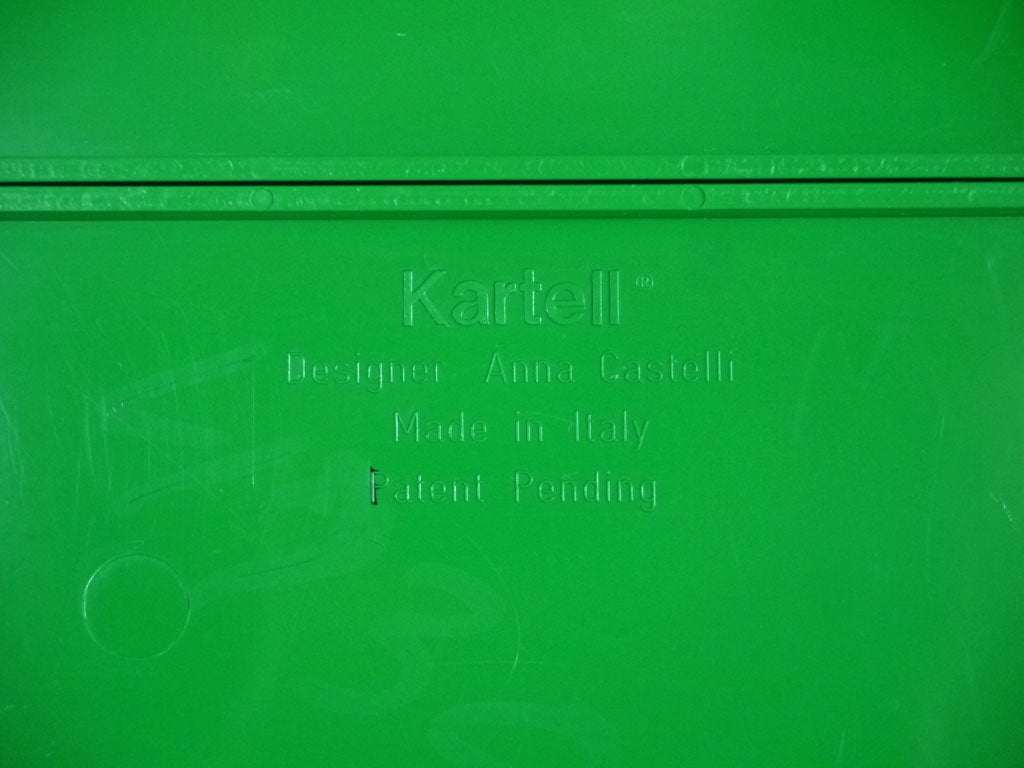 カルテル Kartell ビンテージ ウォールミラー ラウンド グリーン アンナ・カステッリ・フェリエーリ デザイン Anna Castelli Ferrieri 1980's スペースエイジ ■