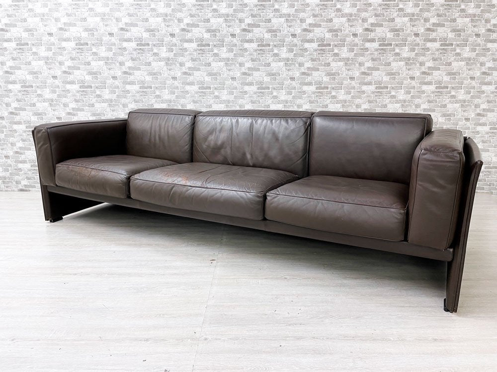 カッシーナ Cassina デュック 3人掛けソファ 405-3P DUC マリオ・ベリーニ Mario Bellini 本革 定価140万円以上 ●