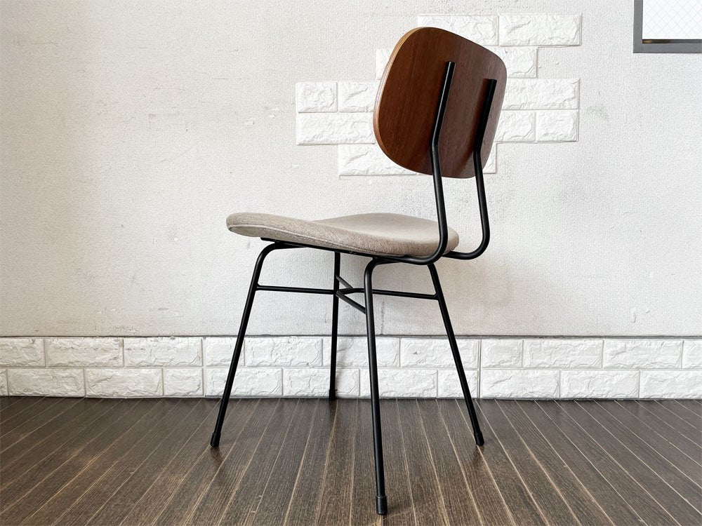 グラフ graf プランクトンチェア Plankton chair ダイニングチェア チーク材 スチール脚 ファブリックシート ベージュ系 インダストリアル 定価￥50,380- A ◎