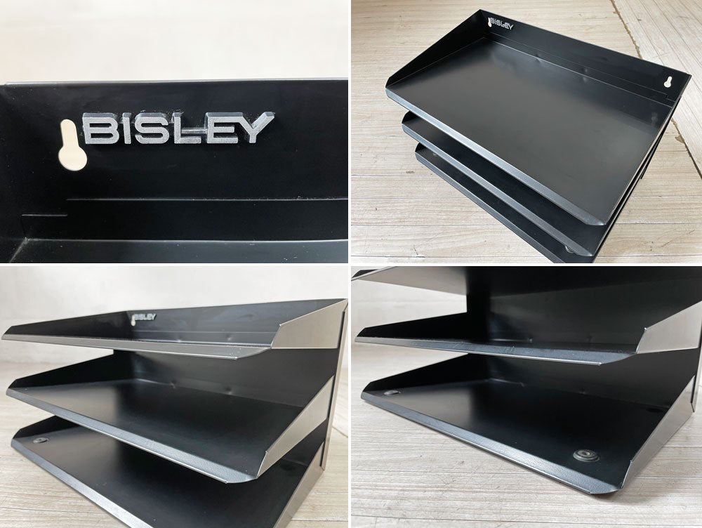 ビスレー BISLEY レターラック LETTER RACK 3段 ブラック 分別棚 仕分棚 壁掛け可 オフィス家具 英国 ★