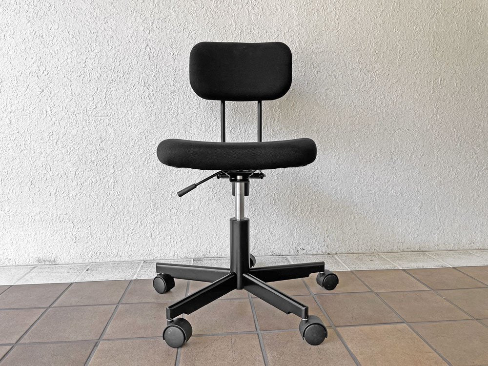 無印良品 MUJI ワーキングチェア デスクチェア 学習椅子 キャスター ブラック シンプル 定価16,900円 ◇
