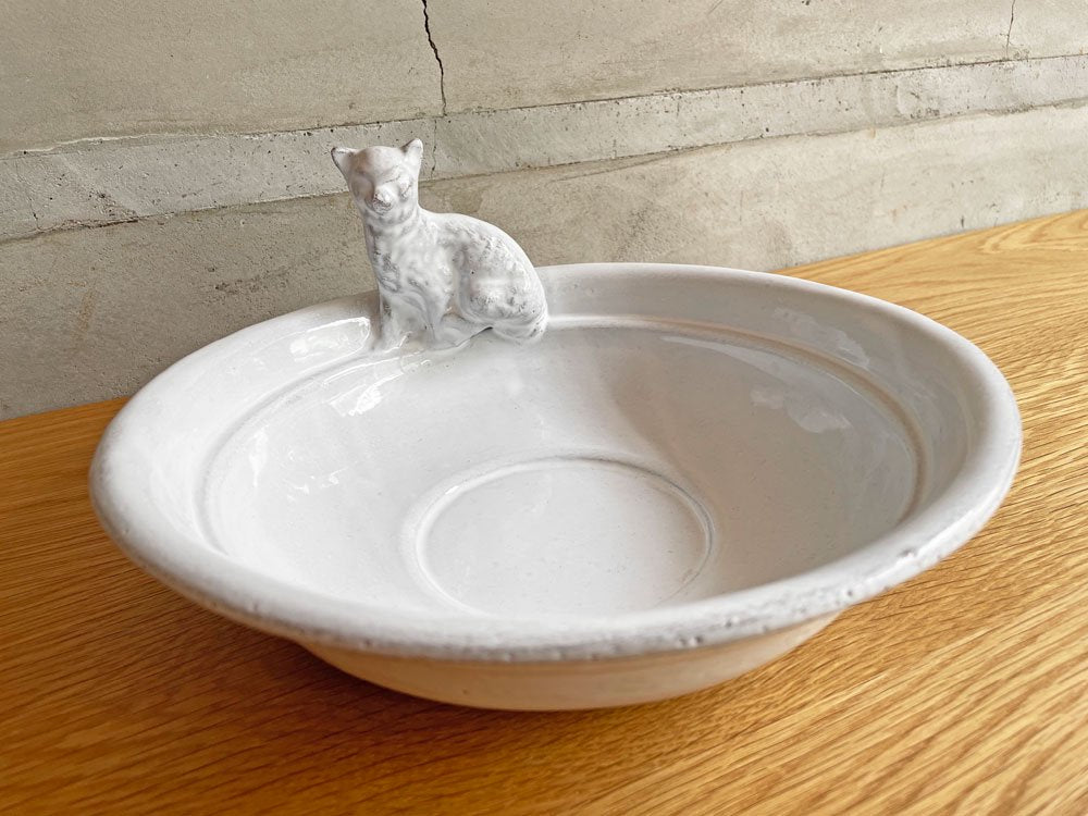 アスティエ・ド・ヴィラット Astier de Villatte CHIEN ET CHAT ボウル W25cm 食器 丸皿 ♪