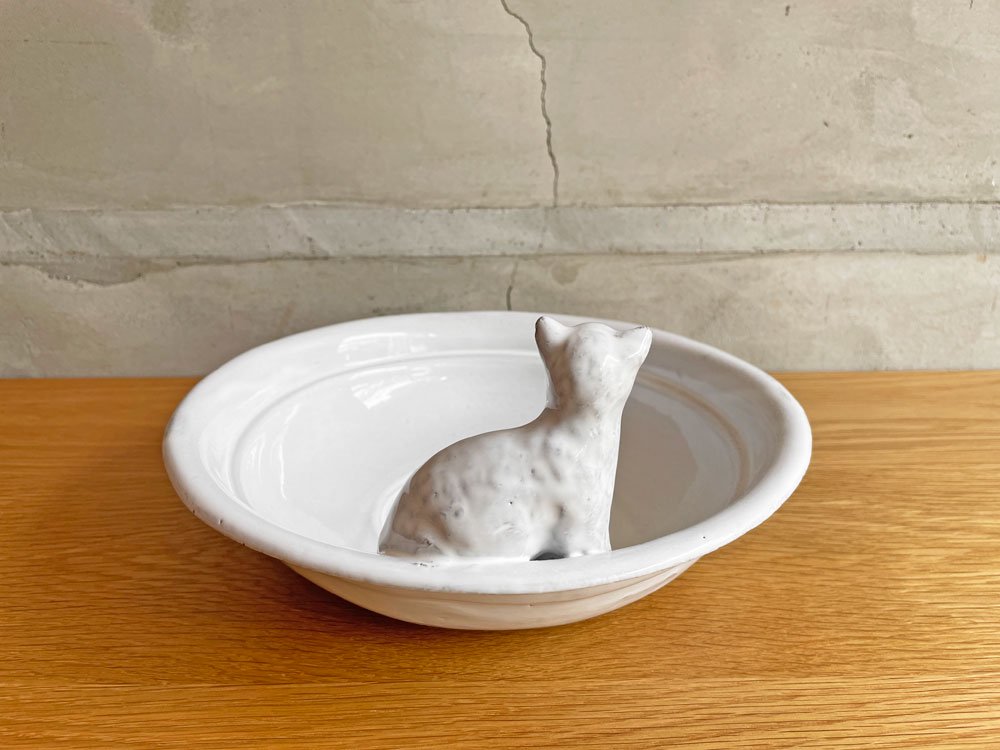 アスティエ・ド・ヴィラット Astier de Villatte CHIEN ET CHAT ボウル W25cm 食器 丸皿 ♪