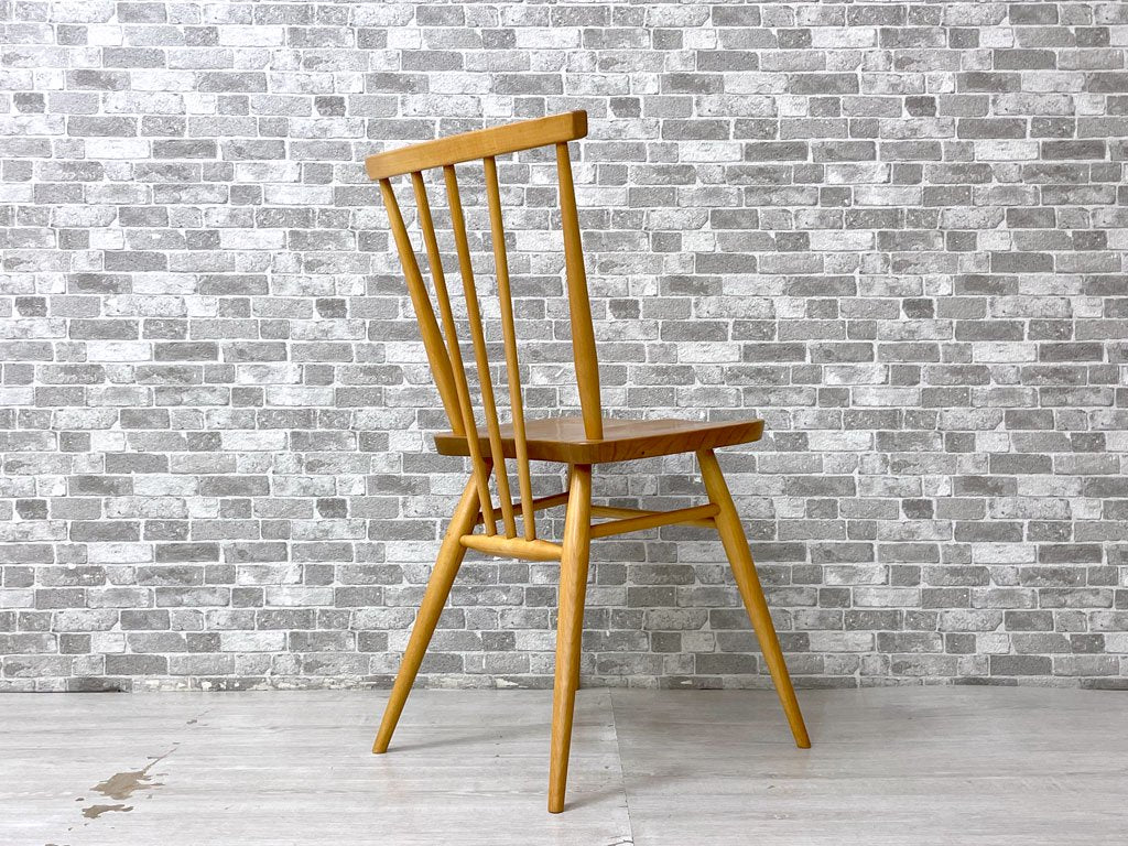 アーコール Ercol スティックバックチェア スピンドルチェア エルム材×ビーチ材 ウレタン塗装 UKビンテージ Vintage 英国家具 ●