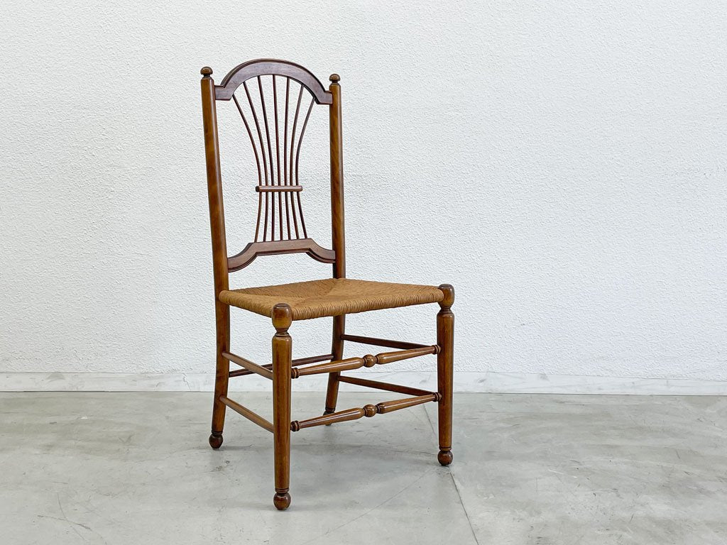 アーリーアメリカン シーフバック サイドチェア Sheaf Back Side Chair ダイニングチェア ラッシ張り 〓