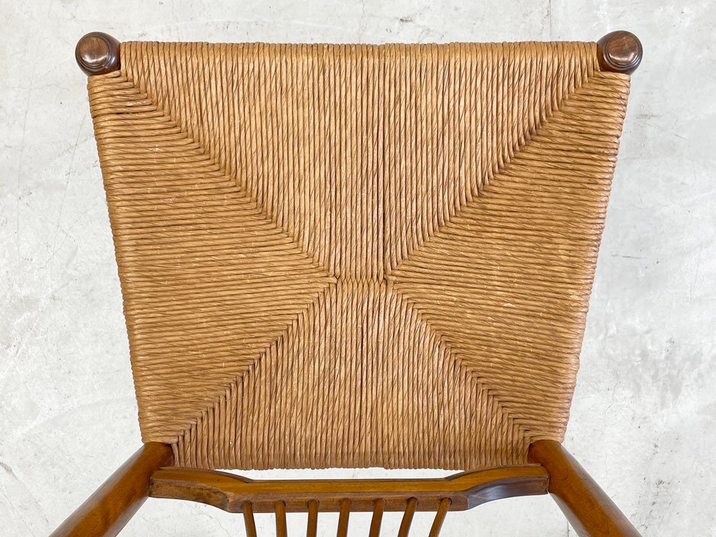 アーリーアメリカン シーフバック サイドチェア Sheaf Back Side Chair ダイニングチェア ラッシ張り 〓