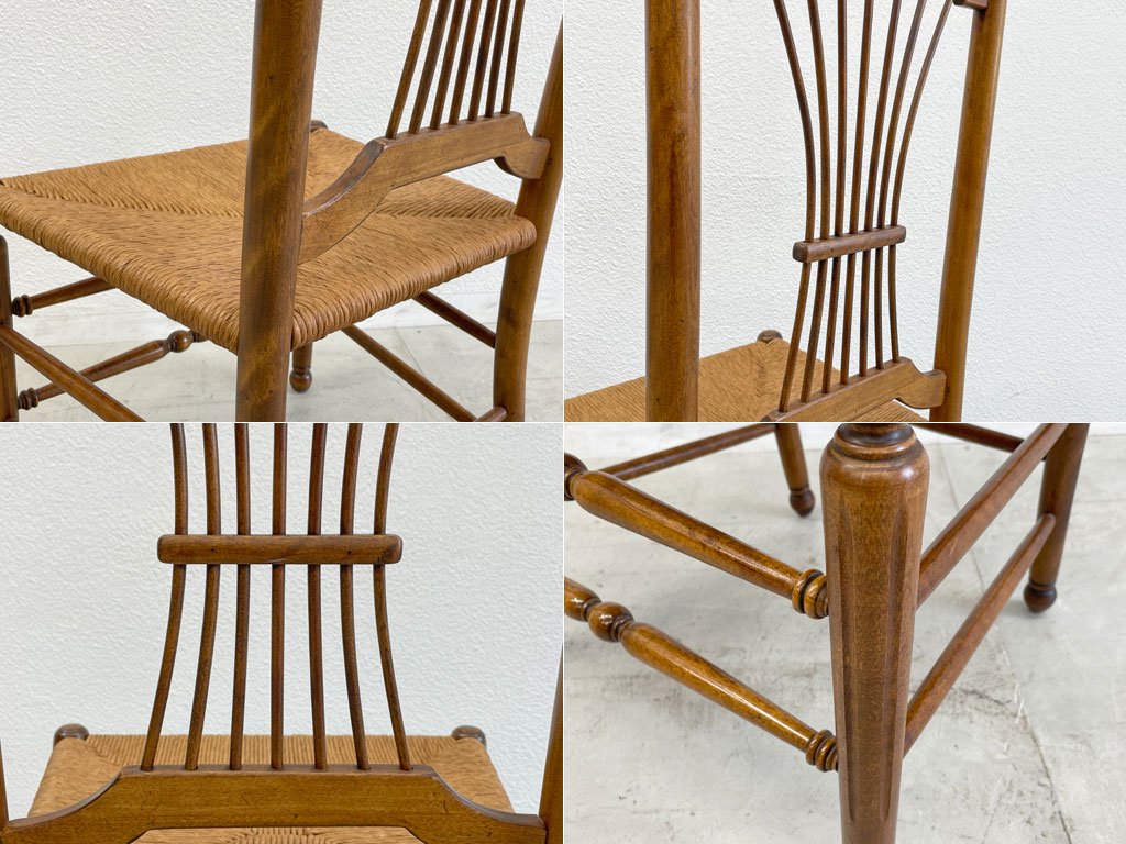 アーリーアメリカン シーフバック サイドチェア Sheaf Back Side Chair ダイニングチェア ラッシ張り 〓