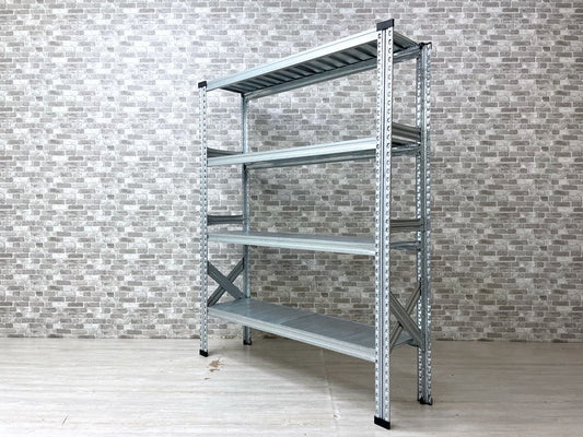 メタルシステム METALSISTEM SUPER123 スチールシェルフ STEEL SHELF 4段 アスプルンド取扱い インダストリアル W128cm 定価￥32,100- ●