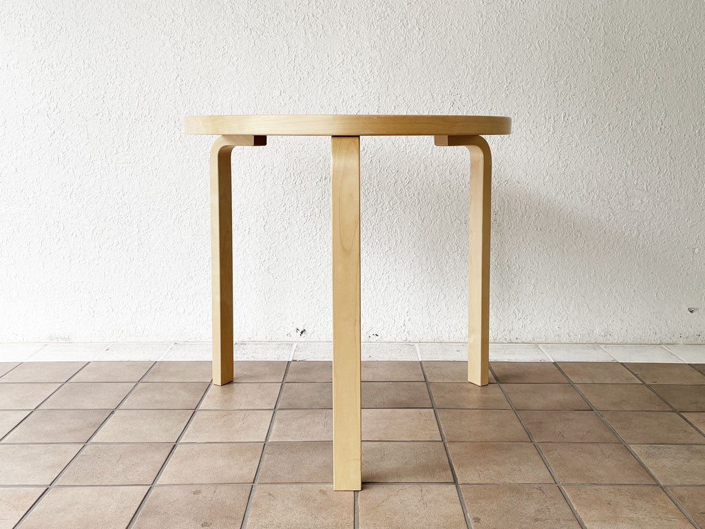 アルテック artek 90B ダイニングテーブル バーチ材 ホワイトラミネート 3本脚 アルヴァ・アアルト Alvar Aalto フィンランド 北欧 talo購入品 ◇