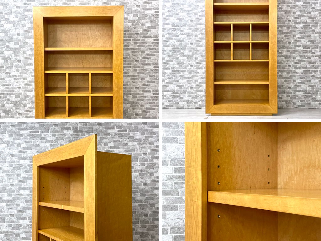 イデー IDEE スクエア ブックシェルフ SQUARE BOOK SHELF オープンシェルフ 本棚 飾り棚 メイプル材 W90cm 希少廃番 定価￥250,000- ●