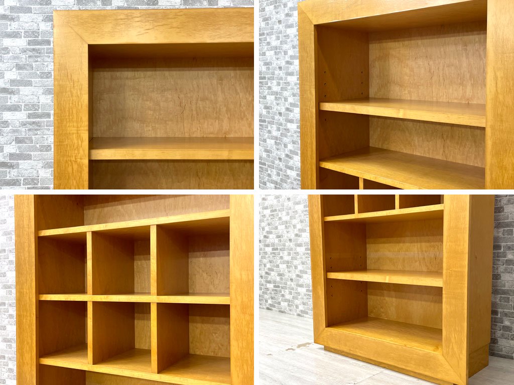 イデー IDEE スクエア ブックシェルフ SQUARE BOOK SHELF オープンシェルフ 本棚 飾り棚 メイプル材 W90cm 希少廃番 定価￥250,000- ●