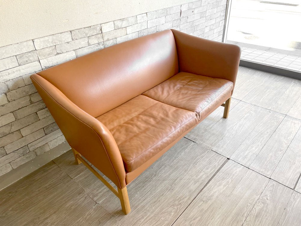 カールハンセン＆サン Carl Hansen & Son OW602 レザーソファ 2シーター オーレ・ヴァンシャー Ole Wanscher デザイン 定価：1,157,200円 ●