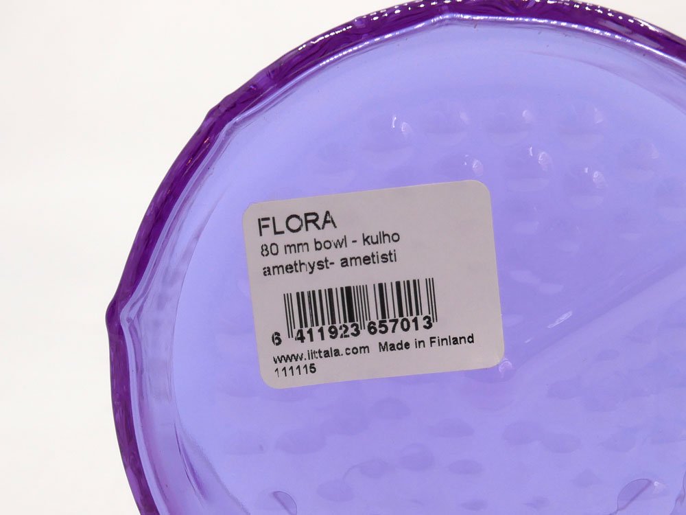 イッタラ iittala フローラ Flora ボウル Φ8cm アメジスト オイバ・トイッカ Oiva Toikka スコープ Scope別注 廃番 希少 北欧食器 フィンランド C ●