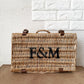 フォートナム＆メイソン Fortnum & Mason F&M ハンパー 蓋付きバスケット ピクニックバスケット W40cm ウィッカー レザーベルト付 イギリス ◎