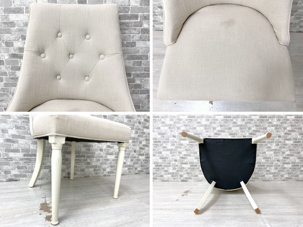 あずまや 東谷 クラッシーチェア Classy Chair ダイニングチェア ラバーウッド ファブリック ベージュ クラシカルデザイン CL-471BE 定価￥41,800- B ●